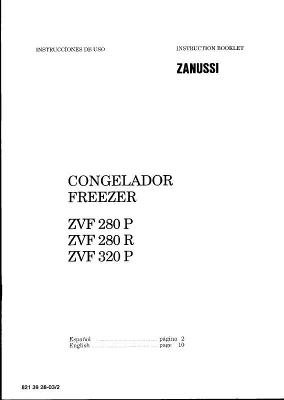 Mode d'emploi ZANUSSI ZVF280P