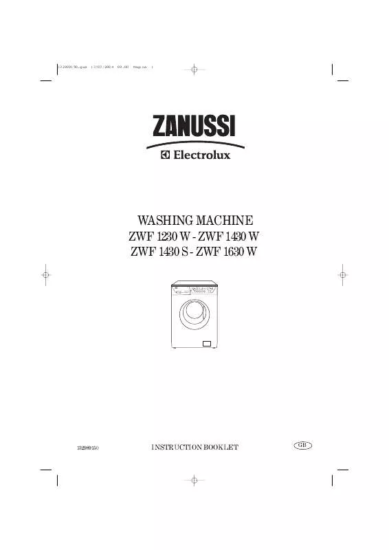 Mode d'emploi ZANUSSI ZWF-1230W