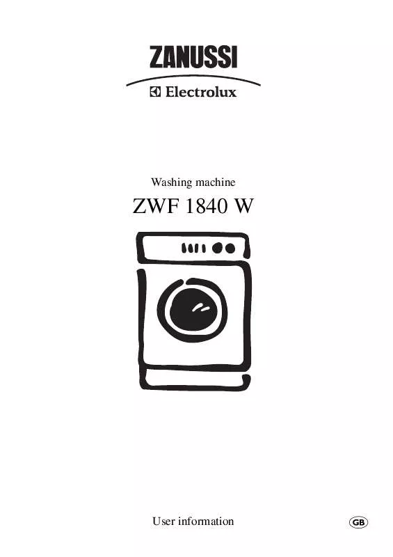 Mode d'emploi ZANUSSI ZWF1840