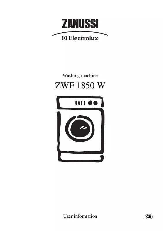 Mode d'emploi ZANUSSI ZWF1850