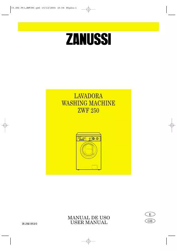 Mode d'emploi ZANUSSI ZWF250
