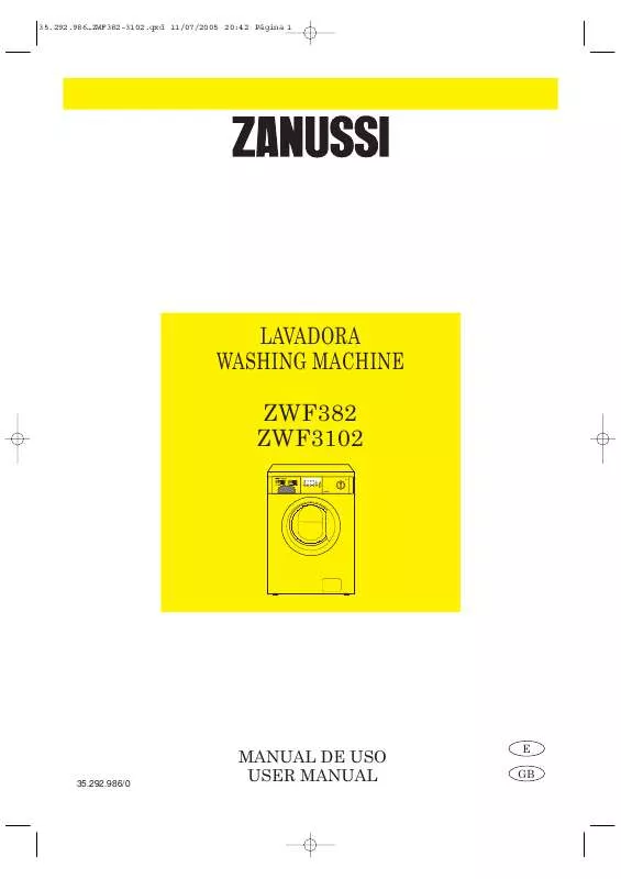 Mode d'emploi ZANUSSI ZWF3102