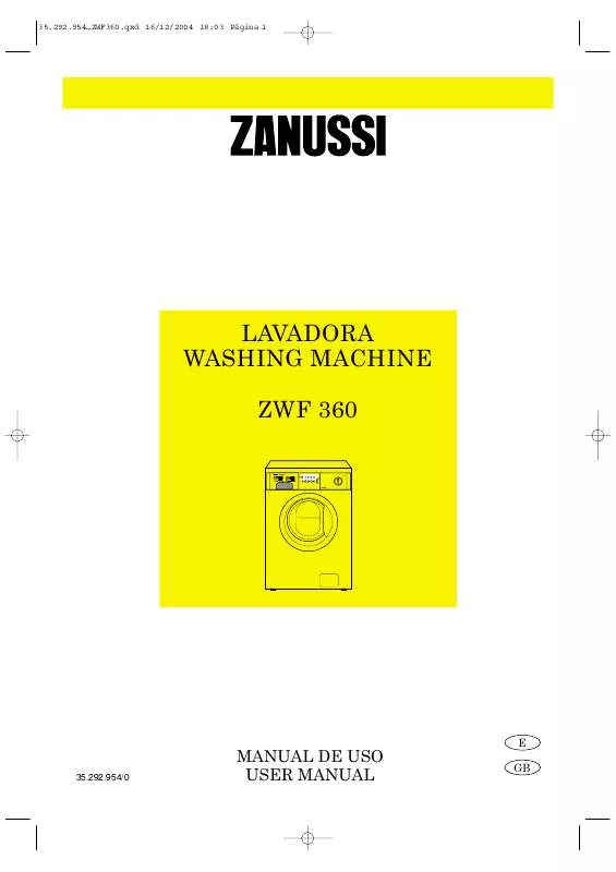 Mode d'emploi ZANUSSI ZWF360