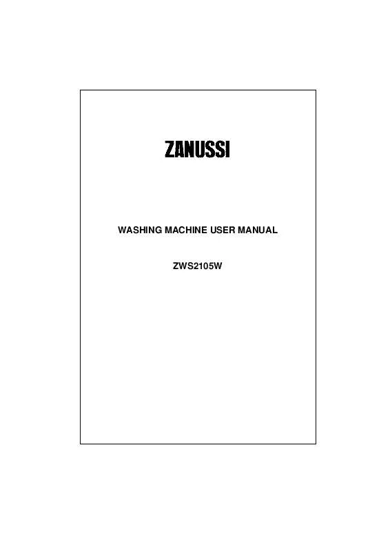 Mode d'emploi ZANUSSI ZWS2105W