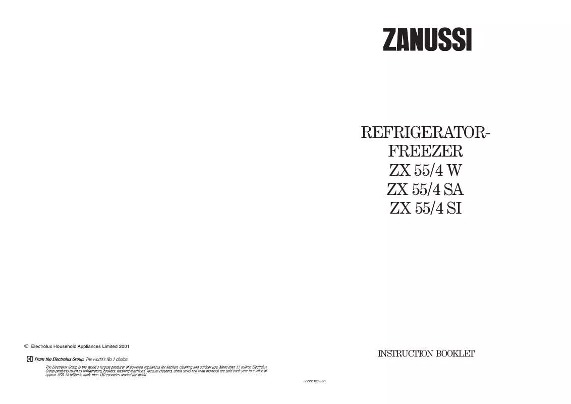Mode d'emploi ZANUSSI ZX55/4SA