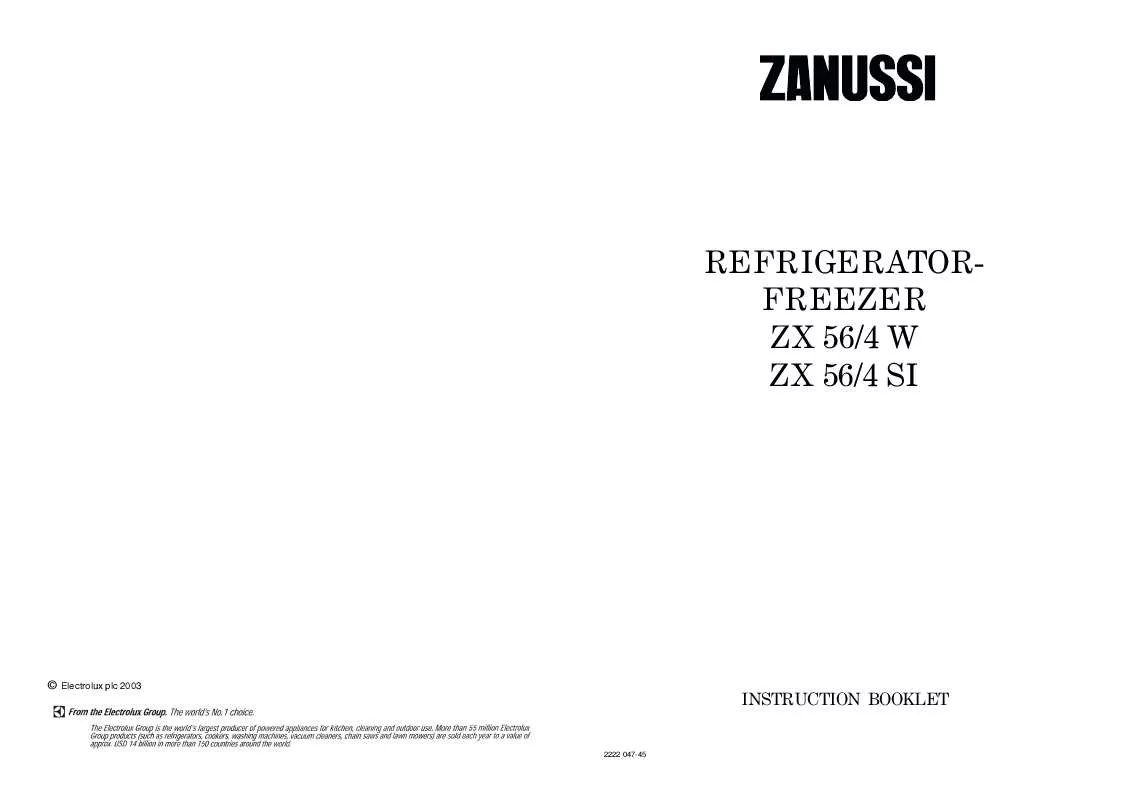 Mode d'emploi ZANUSSI ZX56/4W