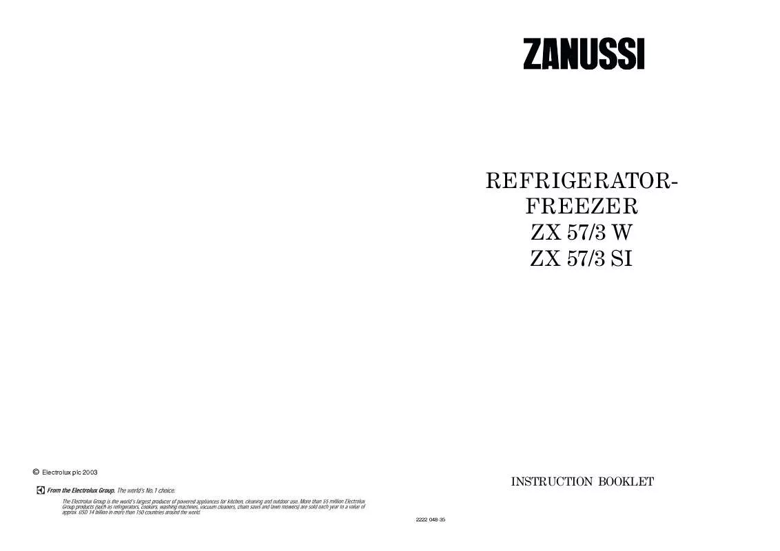 Mode d'emploi ZANUSSI ZX57/3W