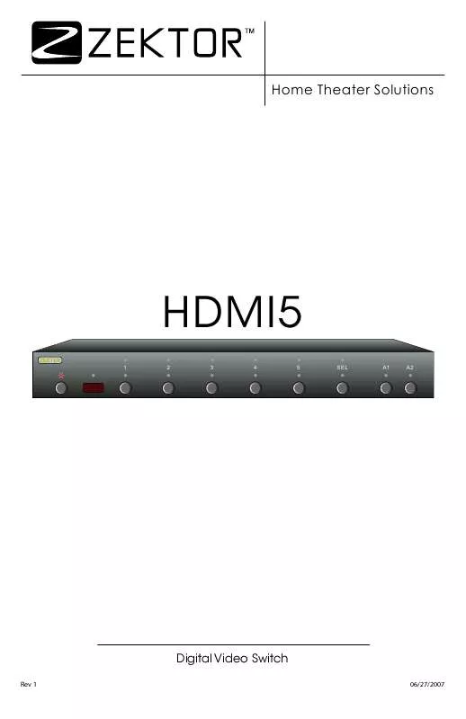 Mode d'emploi ZEKTOR HDMI5