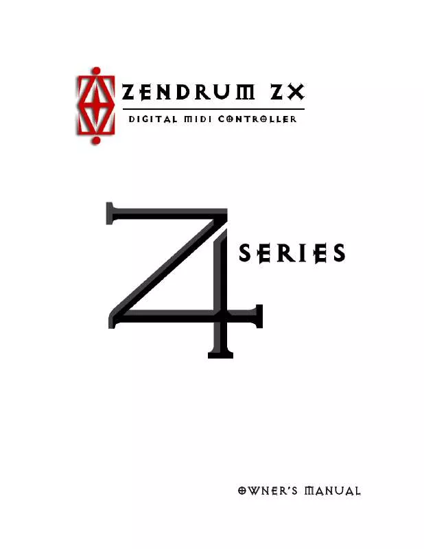 Mode d'emploi ZENDRUM ZENDRUM Z4 ZX