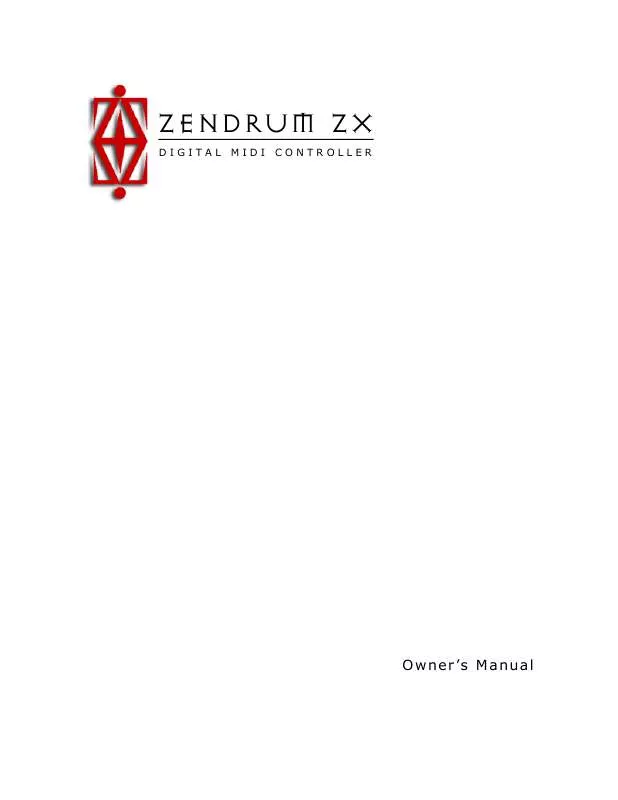 Mode d'emploi ZENDRUM ZX 3