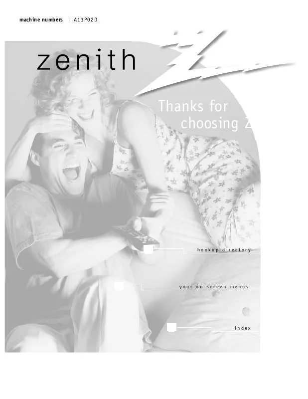 Mode d'emploi ZENITH A13P02D