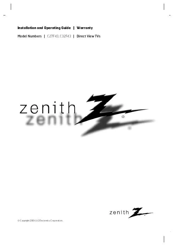 Mode d'emploi ZENITH C27F43