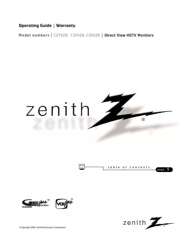 Mode d'emploi ZENITH C27V28