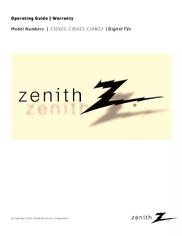 Mode d'emploi ZENITH C34W23-2
