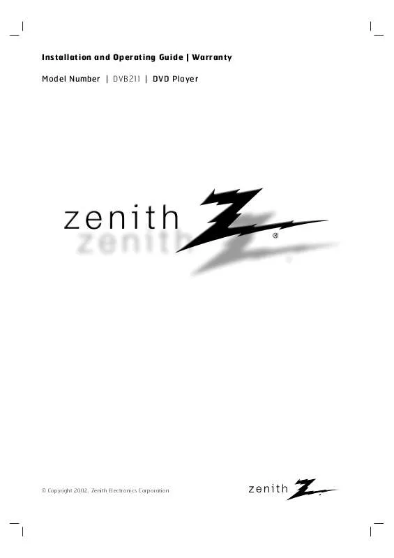 Mode d'emploi ZENITH DVB211