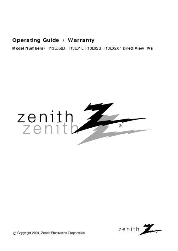 Mode d'emploi ZENITH H13E02X