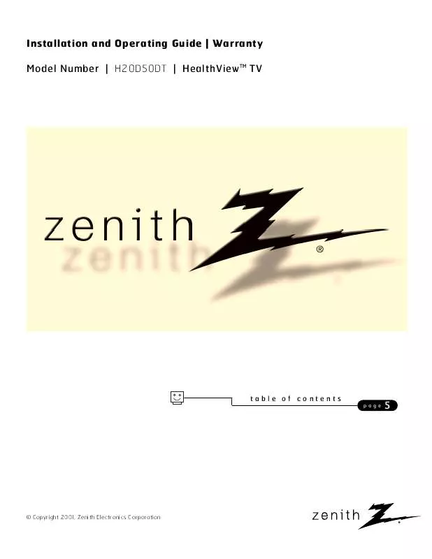 Mode d'emploi ZENITH H20D50DT