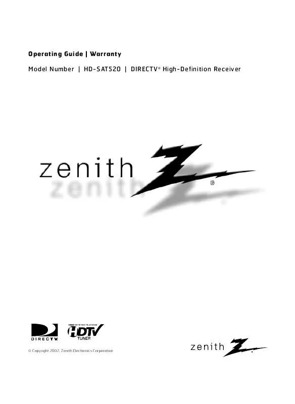 Mode d'emploi ZENITH HD-SAT520