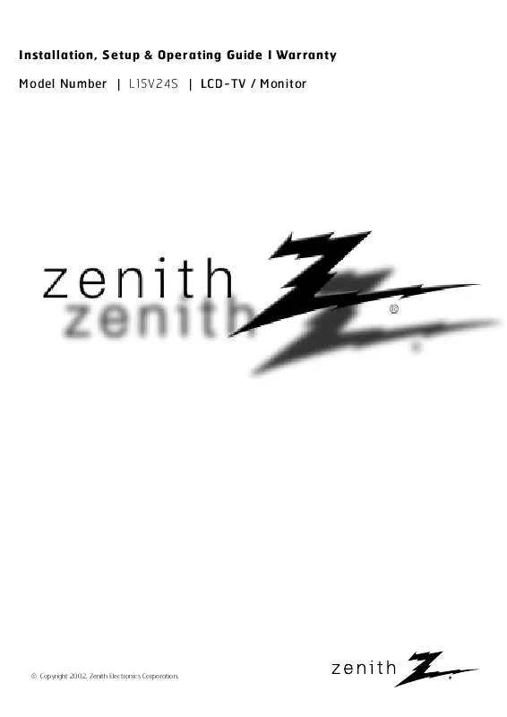 Mode d'emploi ZENITH L15V24S