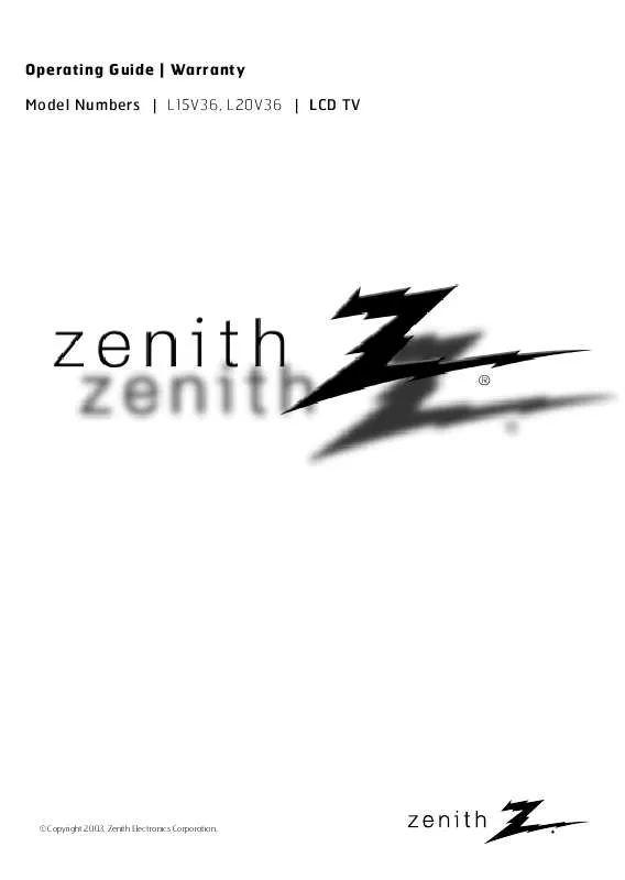 Mode d'emploi ZENITH L15V36
