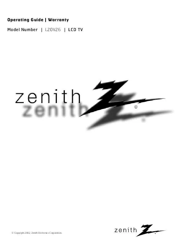 Mode d'emploi ZENITH L20V26