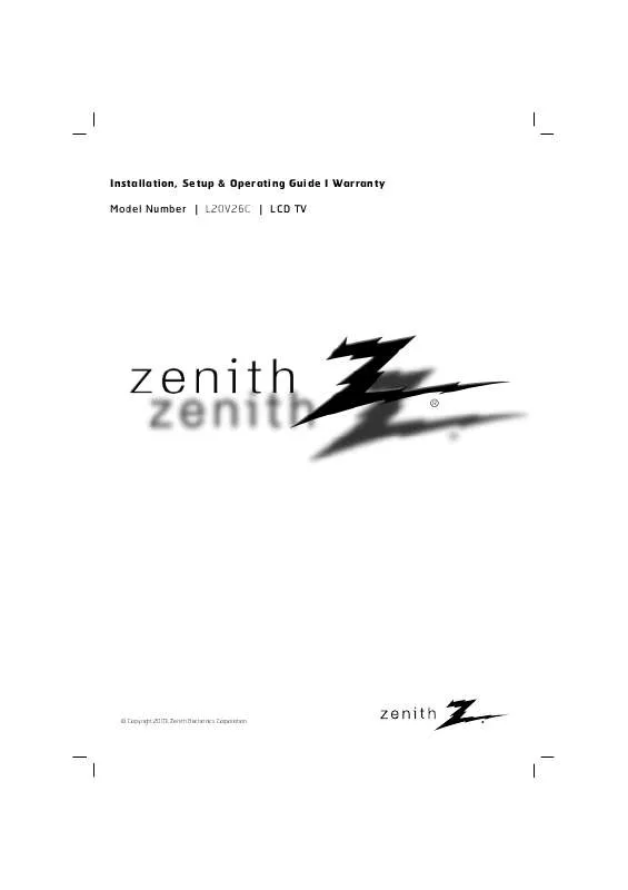 Mode d'emploi ZENITH L20V26C