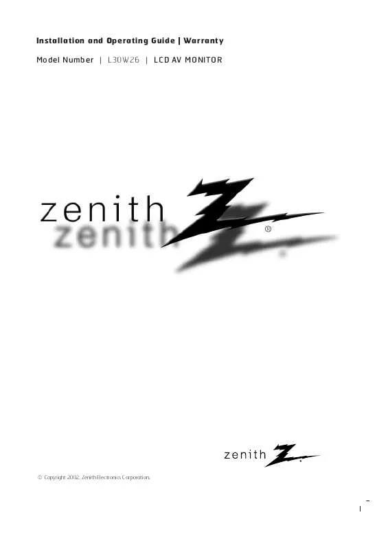 Mode d'emploi ZENITH L30W26