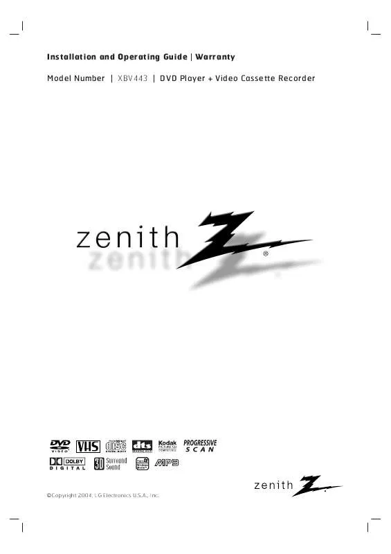 Mode d'emploi ZENITH XBV443