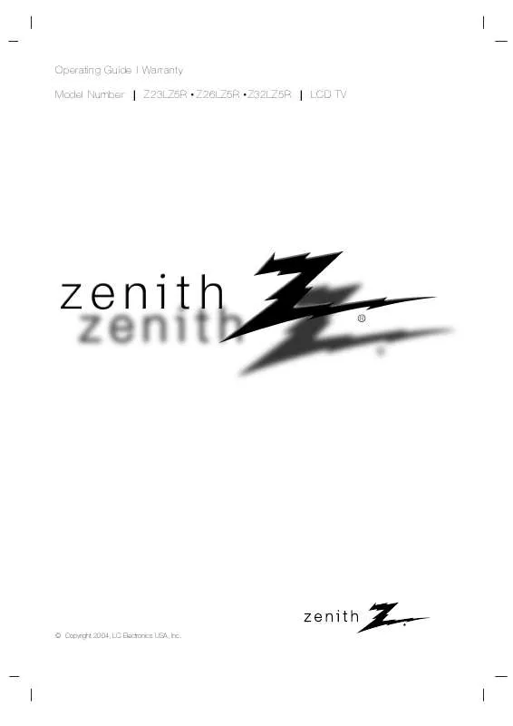 Mode d'emploi ZENITH Z23LZ5R