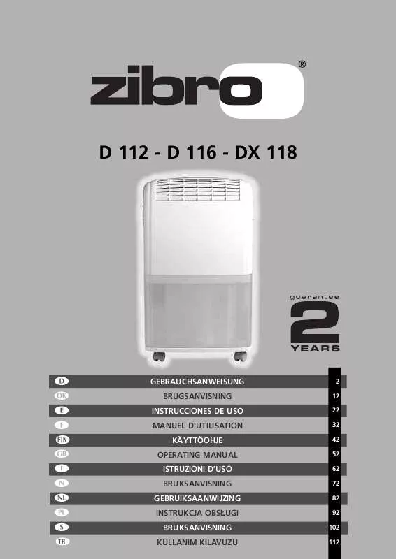Mode d'emploi ZIBRO DX118