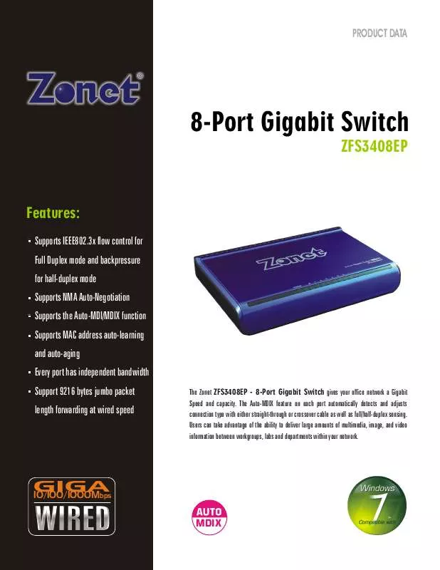 Mode d'emploi ZONET ZFS3408EP