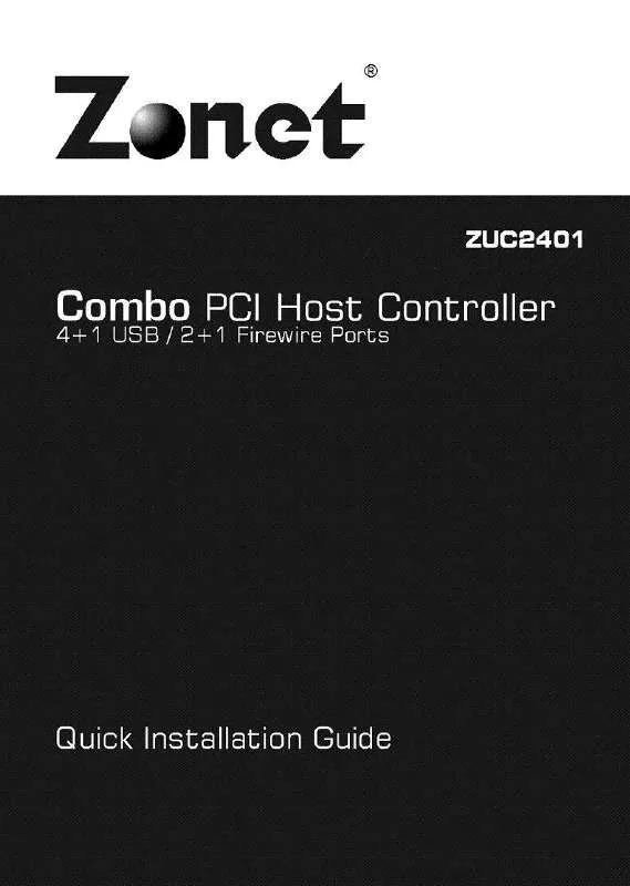 Mode d'emploi ZONET ZUC2401