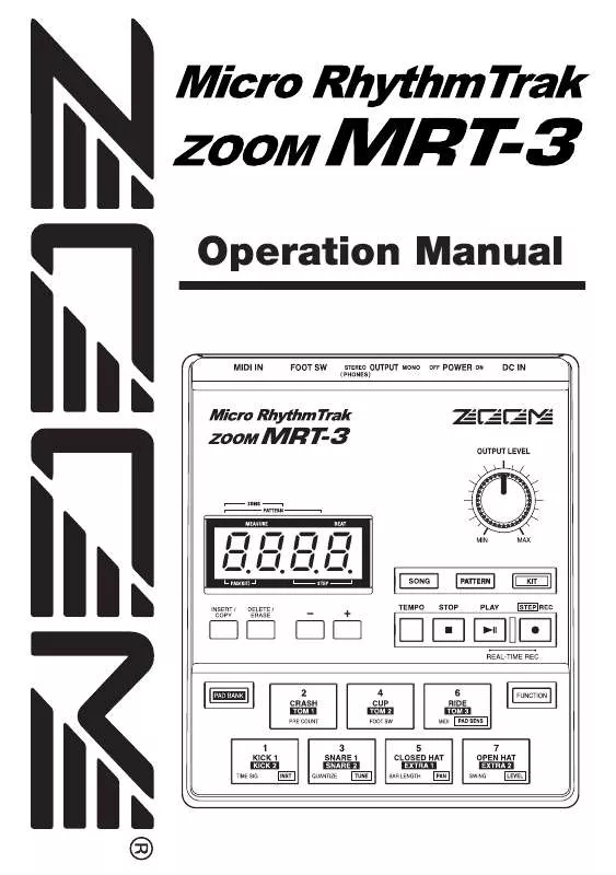 Mode d'emploi ZOOM MRT-3