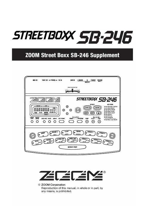 Mode d'emploi ZOOM STREET BOXX SB-246