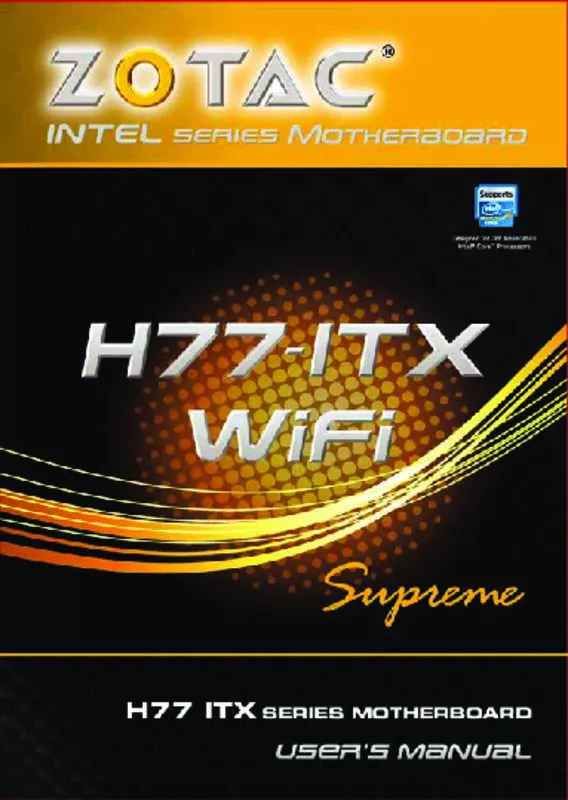 Mode d'emploi ZOTAC H77-ITX