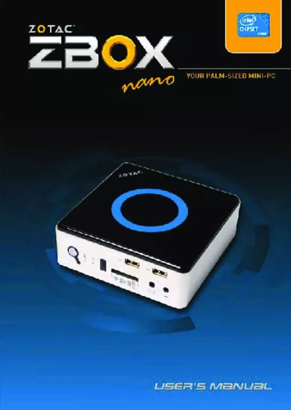 Mode d'emploi ZOTAC ZBOX NANO ID63 PLUS