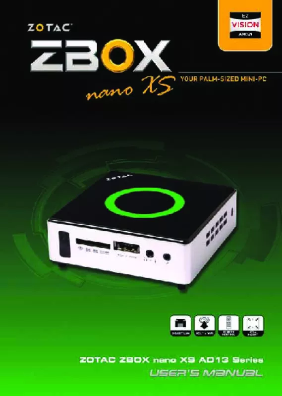 Mode d'emploi ZOTAC ZBOX NANO XS AD13 PLUS