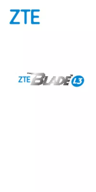 Mode d'emploi ZTE BLADE L3