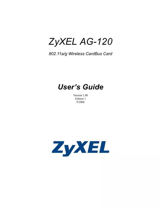 Mode d'emploi ZYXEL AG-120
