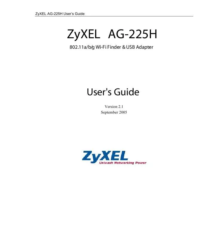 Mode d'emploi ZYXEL AG-225H