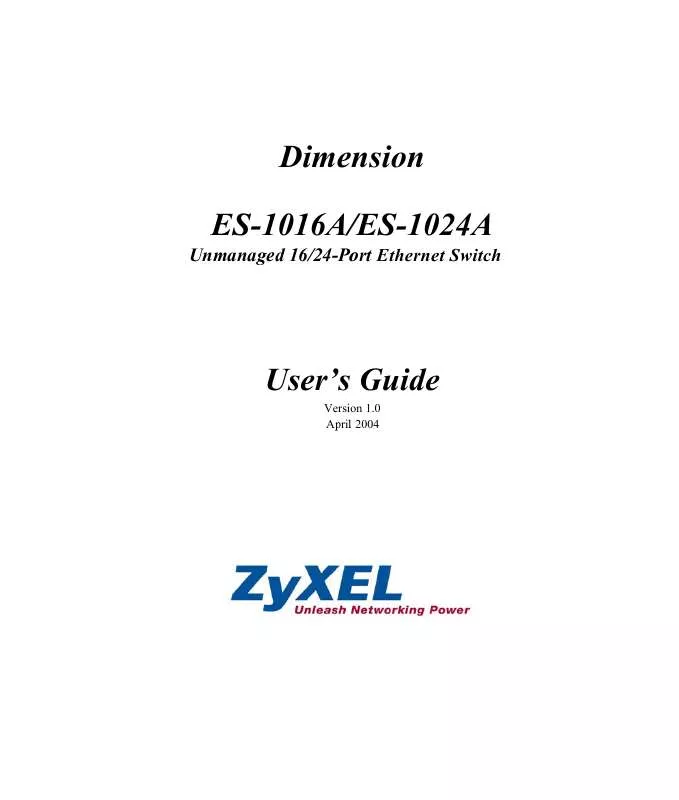 Mode d'emploi ZYXEL ES-1024A