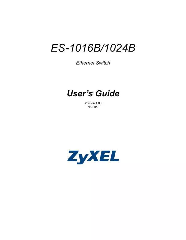 Mode d'emploi ZYXEL ES-1024B
