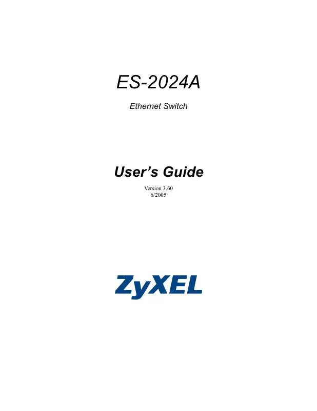 Mode d'emploi ZYXEL ES-2024A