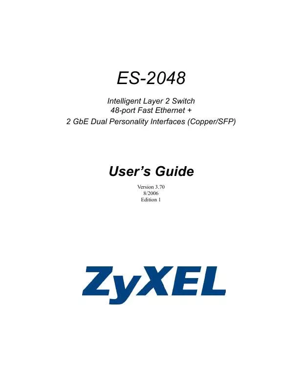 Mode d'emploi ZYXEL ES-2048