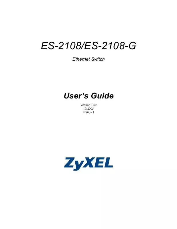 Mode d'emploi ZYXEL ES-2108-G