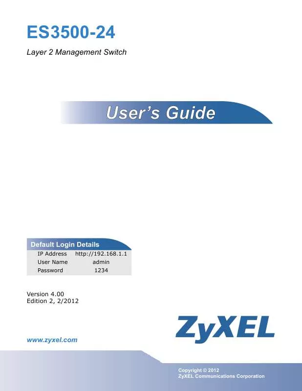 Mode d'emploi ZYXEL ES3500-24