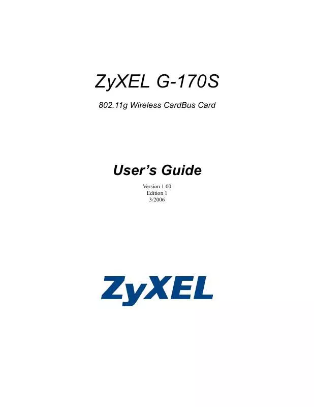 Mode d'emploi ZYXEL G-170S