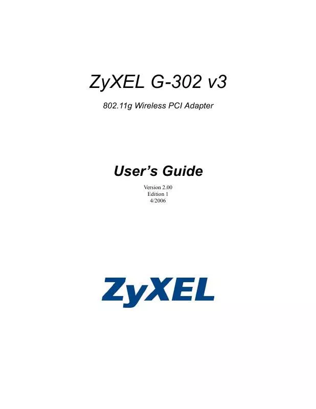 Mode d'emploi ZYXEL G-302 V3