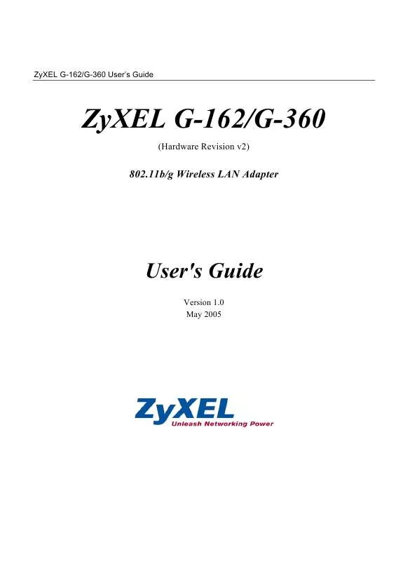 Mode d'emploi ZYXEL G-360 V2