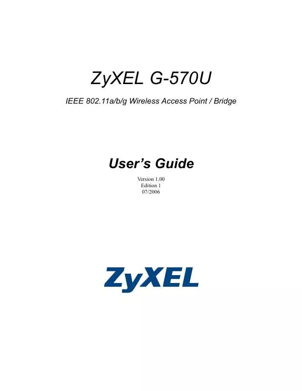 Mode d'emploi ZYXEL G-570U
